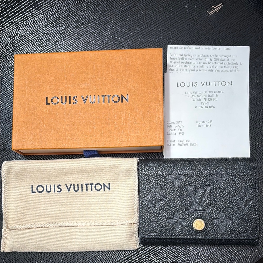 Louis Vuitton Envelope Card Holder Black Empreinte